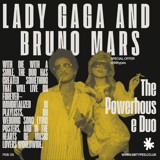 Lady Gaga and Bruno Mars’ ‘Die With a Smile - 98 Types Studio