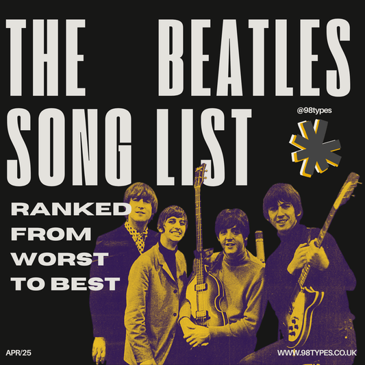 The Beatles Song list - 98 Types Studio