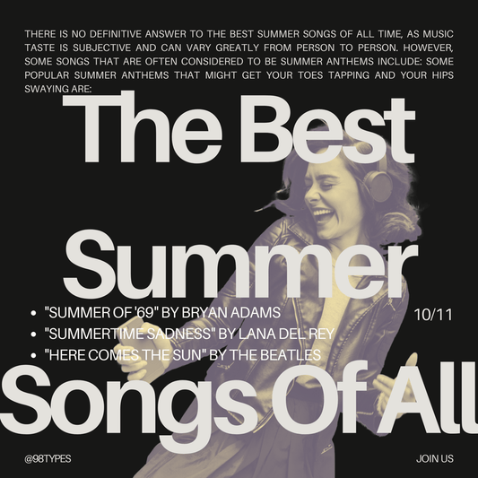 The Best Summer Songs Of All Time - 98 Types Studio