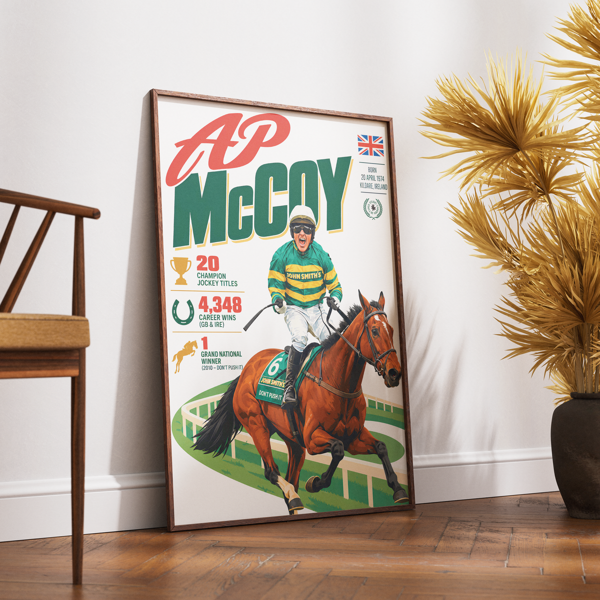 AP McCoy horse racing poster wall art print by 98types
