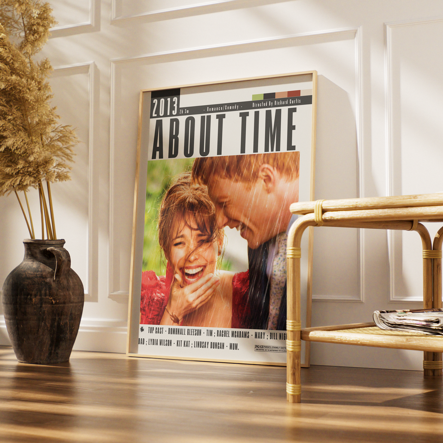 About Time 2013 romantic film poster — Domhnall Gleeson Rachel McAdams time travel romance wall art print UK