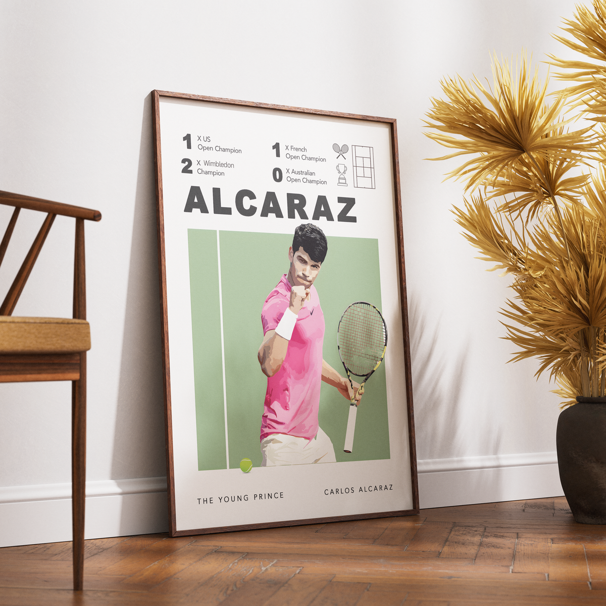 Carlos Alcaraz Tennis Poster | Spanish Grand Slam Star Wall Art - 98types