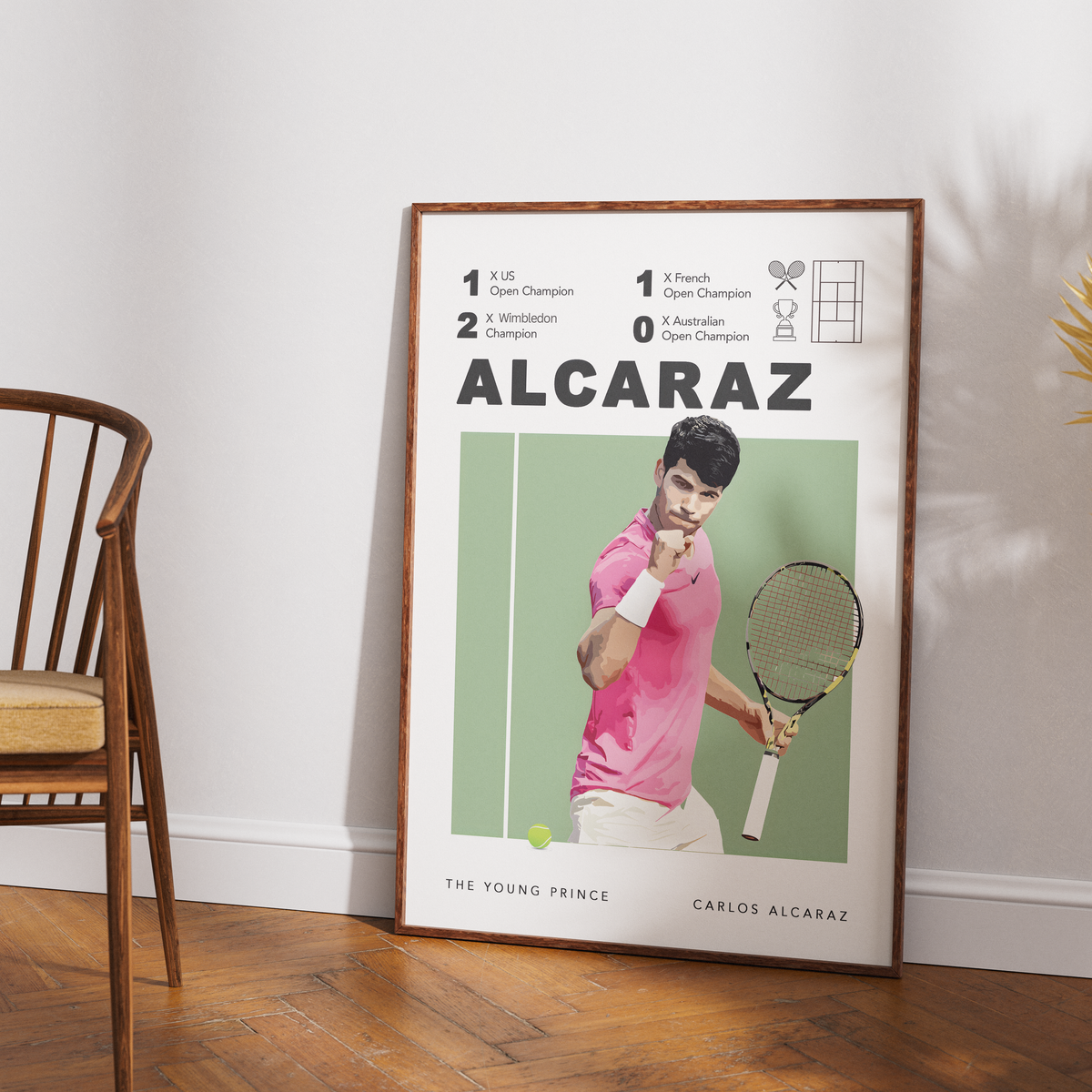Carlos Alcaraz Tennis Poster | Spanish Grand Slam Star Wall Art - 98types