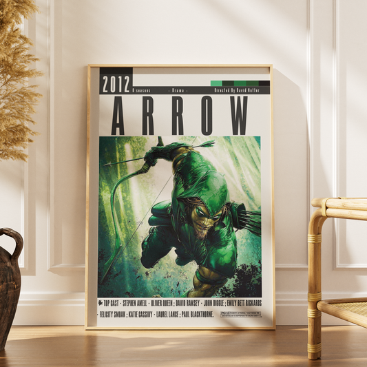 Arrow 2012 CW TV show poster — Green Arrow Oliver Queen wall art print UK
