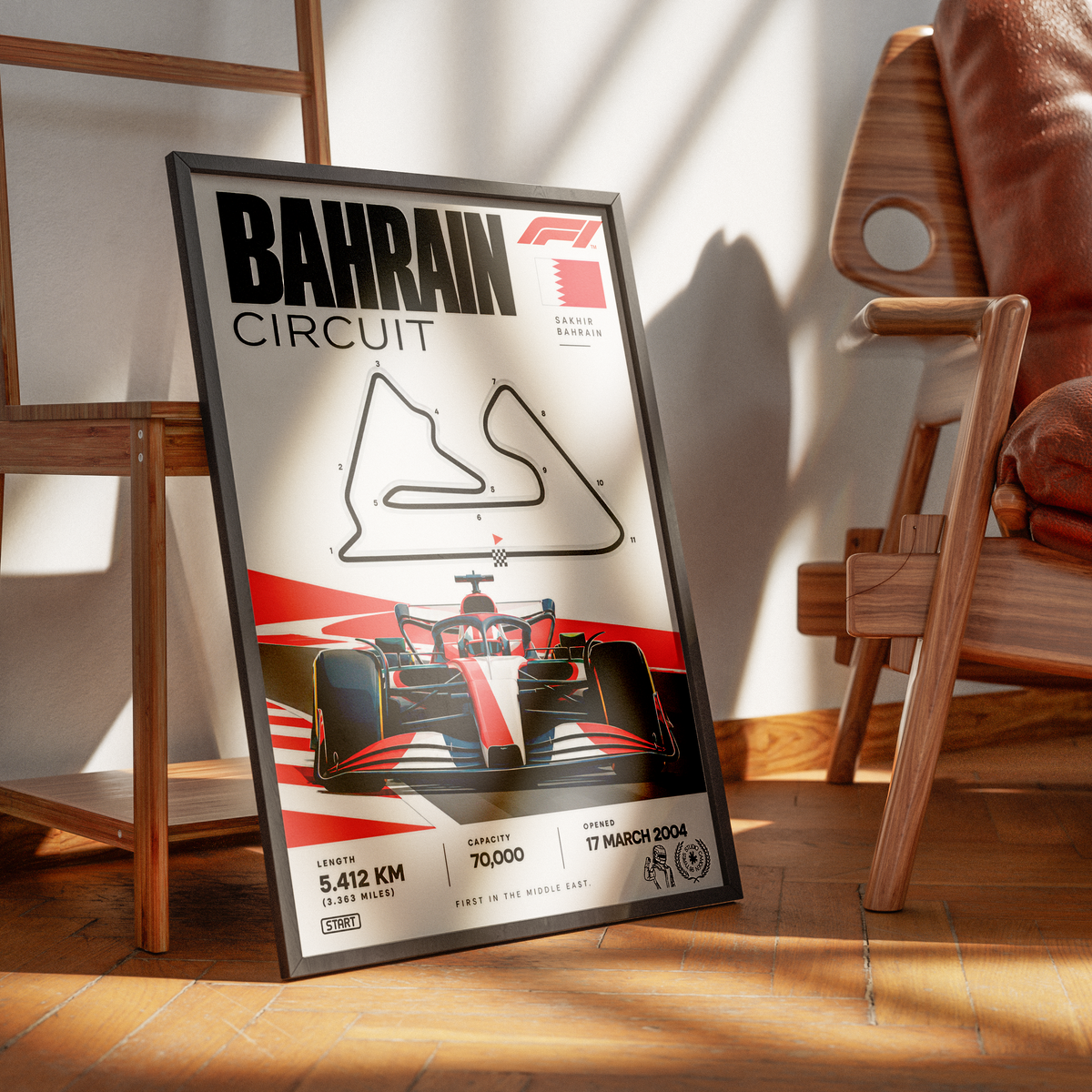 Bahrain International Circuit Sakhir F1 track poster by 98types