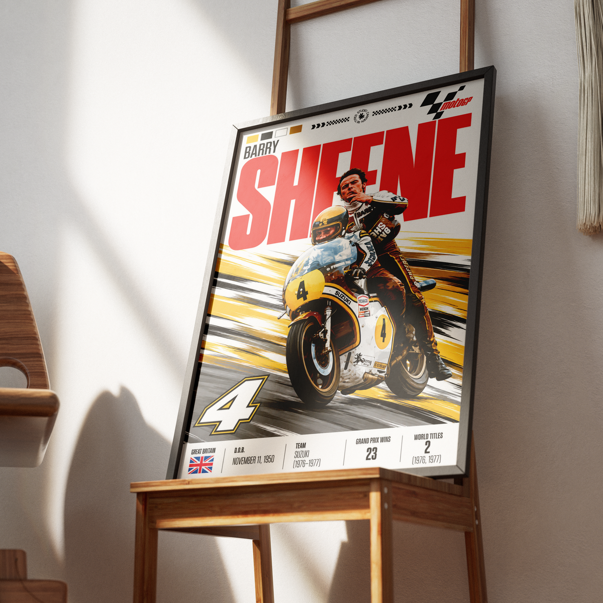 Barry Sheene Poster – 500cc World Champion Bike Legend Wall Art poster by 98 Types – view 3