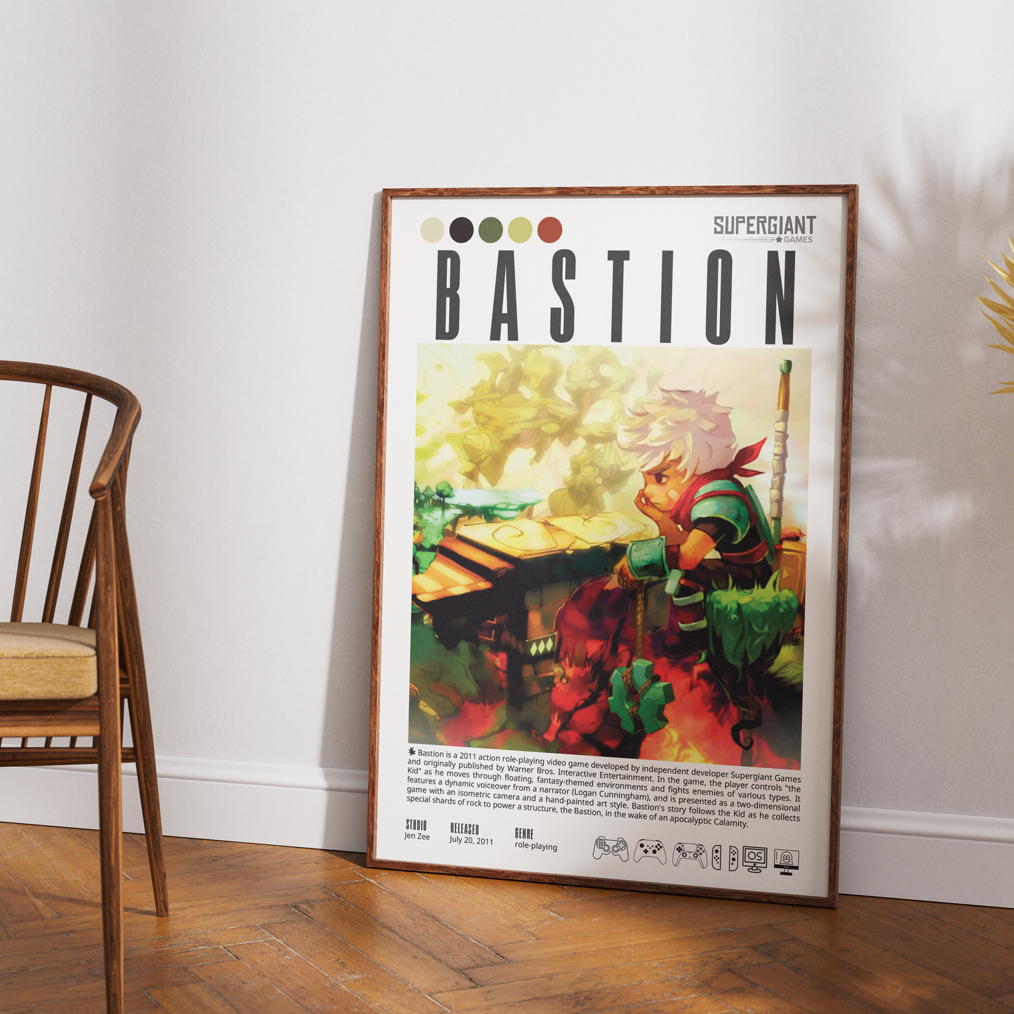Bastion 2011 video game poster — Supergiant Games action RPG wall art print UK