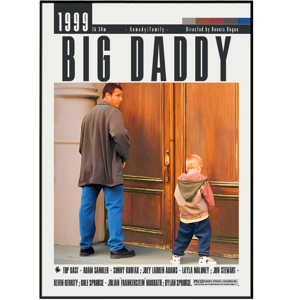 Big Daddy 1999 comedy film poster — Adam Sandler Sonny Koufax Julian wall art print UK