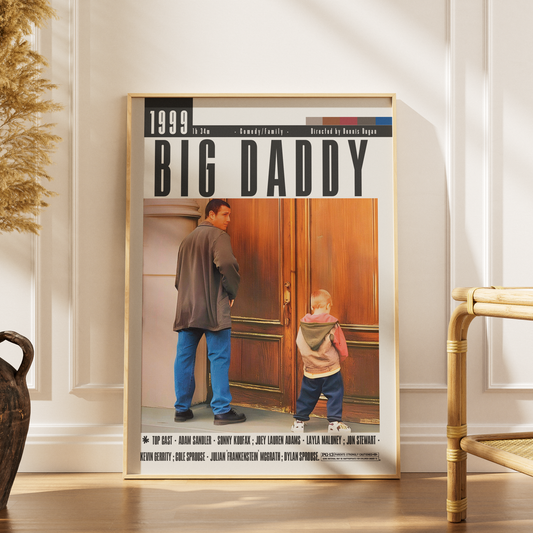 Big Daddy 1999 comedy film poster — Adam Sandler Sonny Koufax Julian wall art print UK