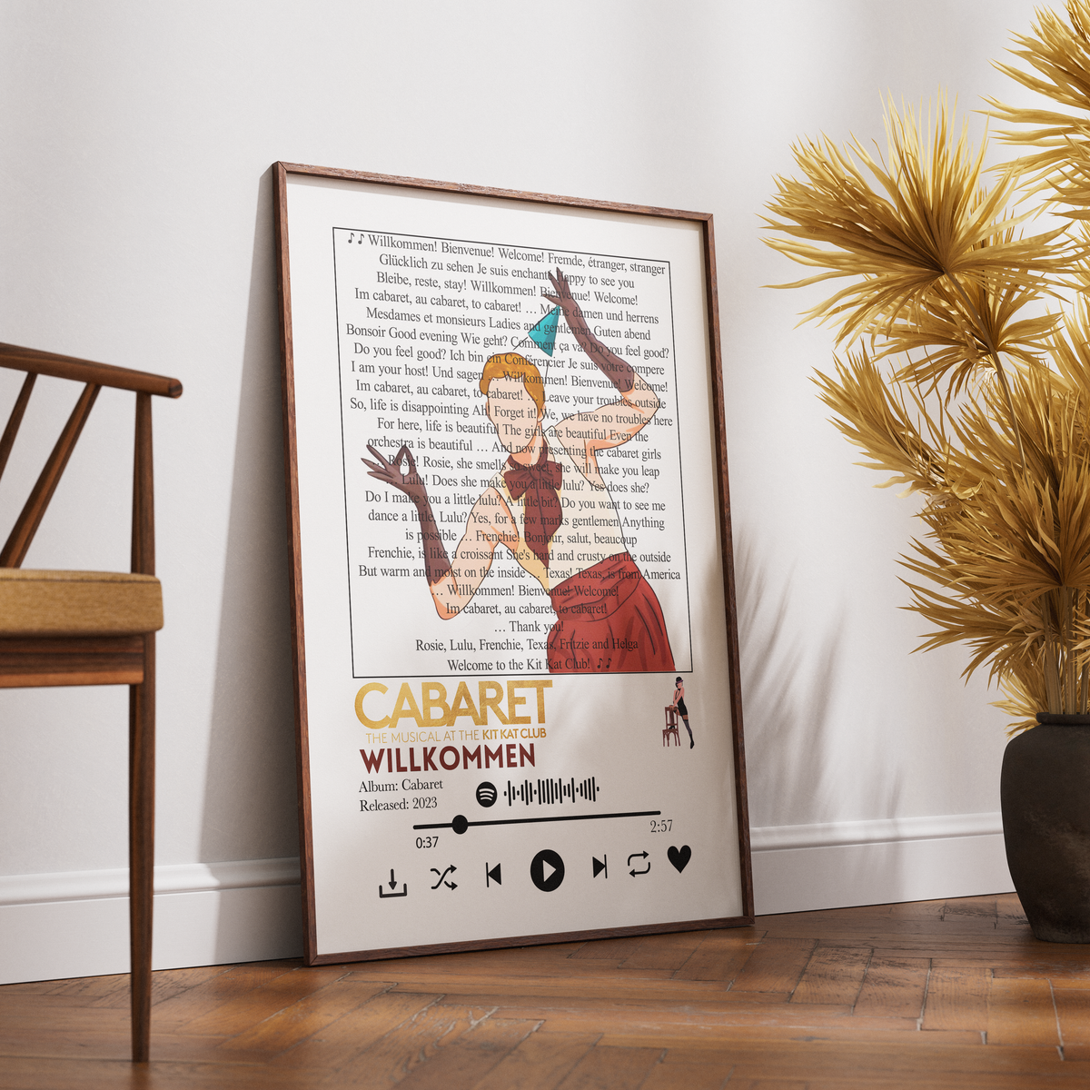 Cabaret — Willkommen Song Lyric Print - 98 Types Studio