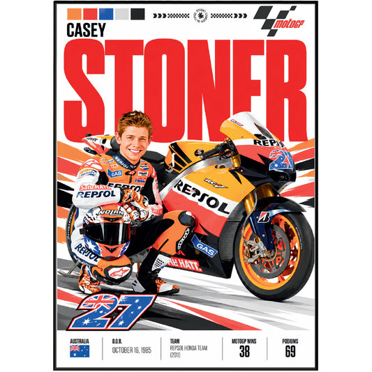 Casey Stoner #27 MotoGP world champion poster by 98types