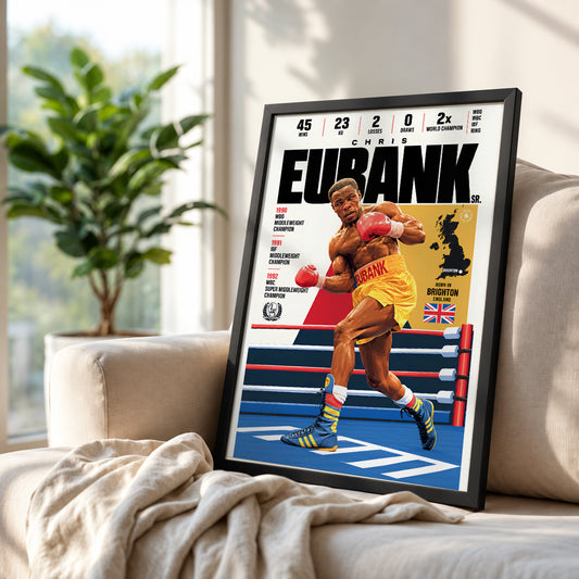 Chris Eubank Sr. poster, British boxing wall art print in a man cave - 98types