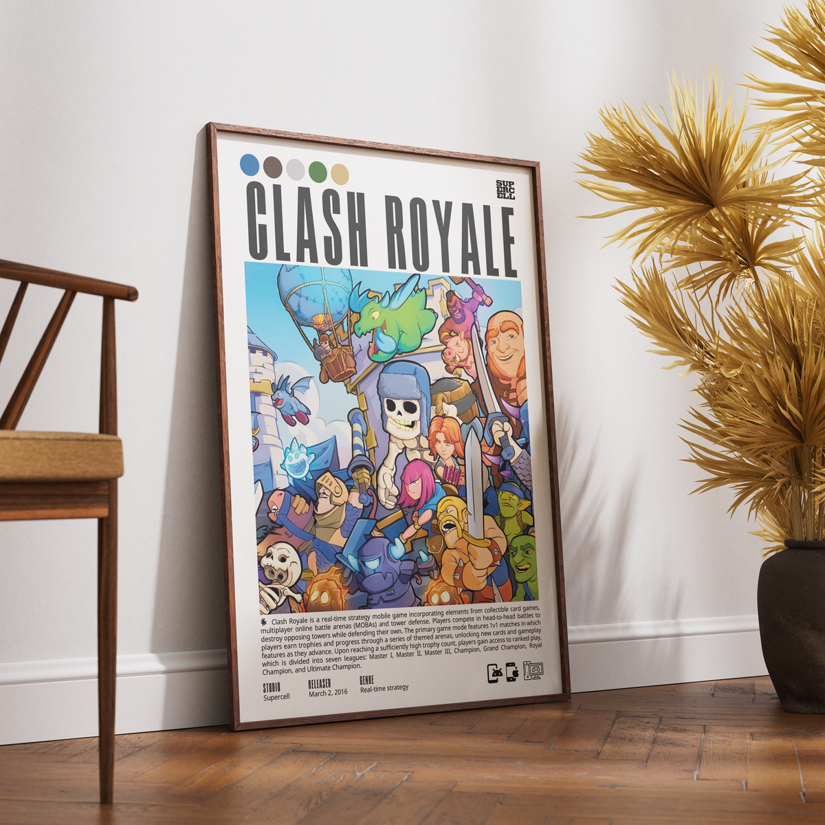 Clash Royale 2016 video game poster — Supercell tower defence card battle wall art print UK