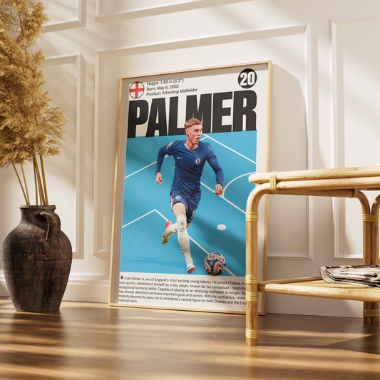 Cole Palmer football poster – Blue Rising Star – 98types
