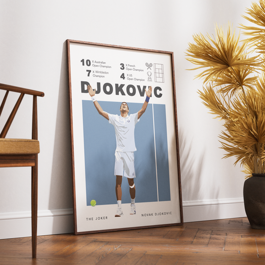 Novak Djokovic tennis Grand Slam poster wall art print UK