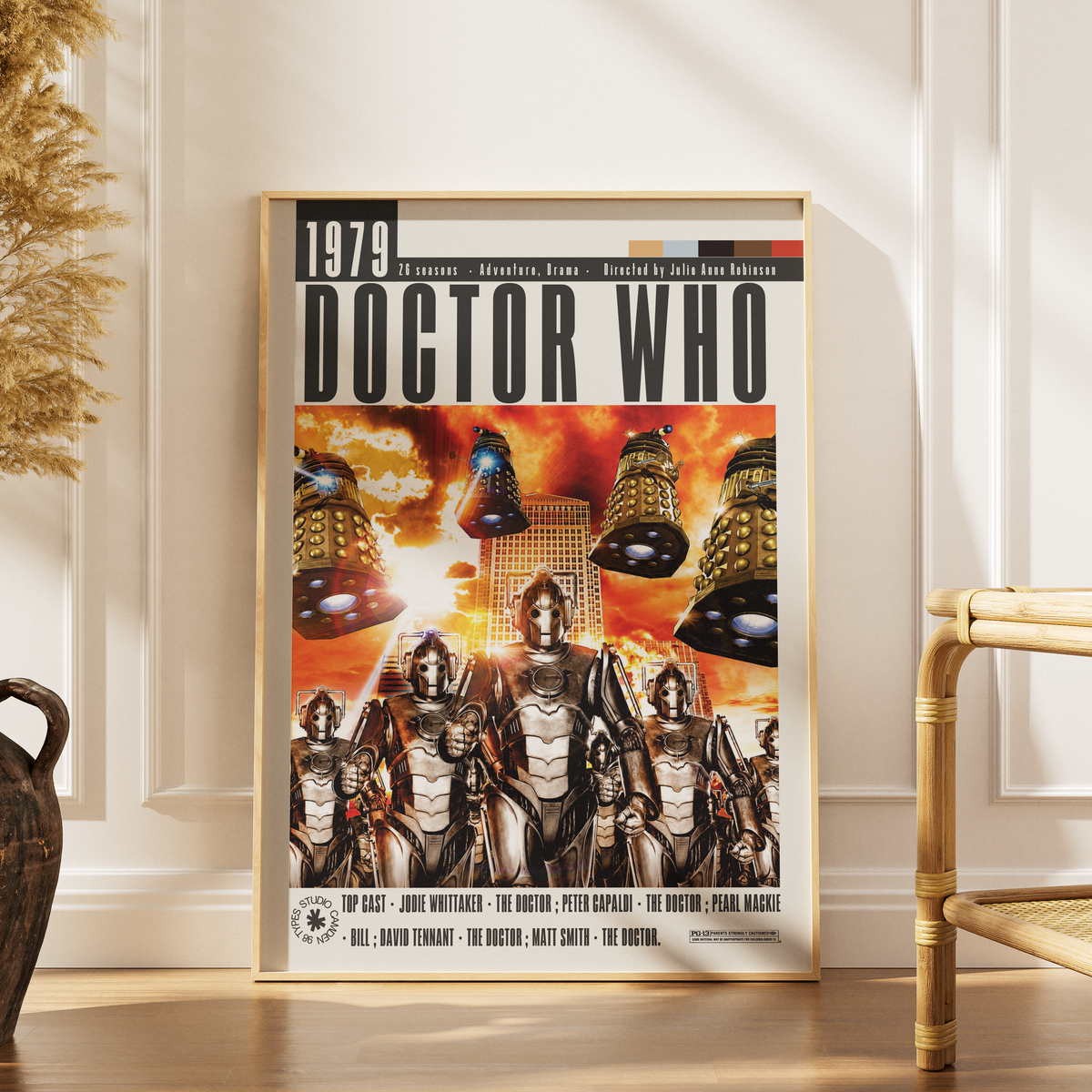 Doctor Who BBC TV series poster print UK โ The Doctor TARDIS Daleks Timelord sci-fi wall art 260gsm museum-grade printed in England Camden Market