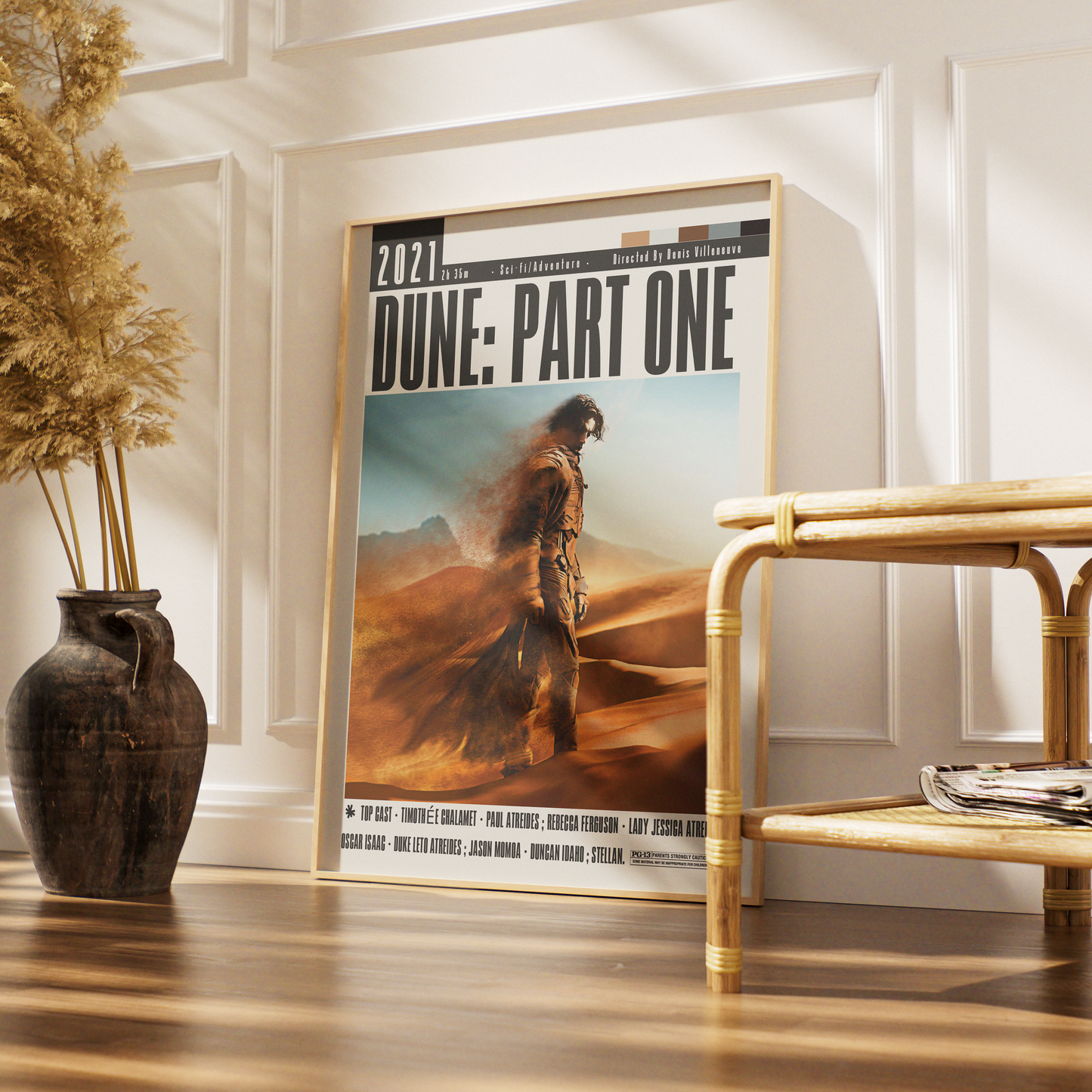 Dune Part One 2021 sci-fi film poster — Denis Villeneuve Paul Atreides Arrakis desert wall art print UK