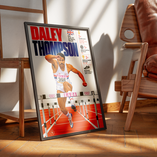 Daley Thompson athletics poster wall art print by 98types