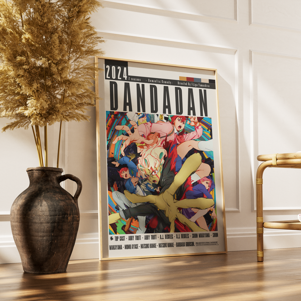 Dandadan 2024 anime poster UK. Minimalist Okarun Momo supernatural comedy wall art print. Science SARU fan gift. Multiple sizes. Fast UK delivery. Buy 3 get 1 FREE.