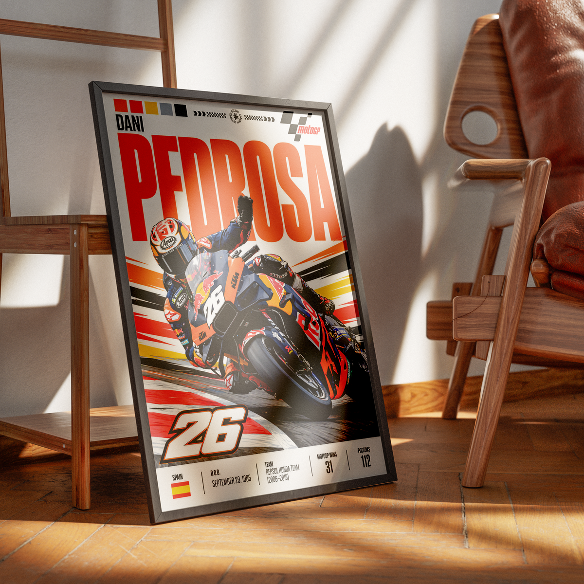 Dani Pedrosa #26 Repsol Honda MotoGP poster by 98types
