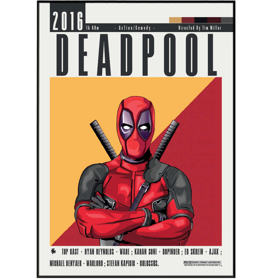 Deadpool (2016) Comedy Sci-Fi movie poster – design 2 – 98types