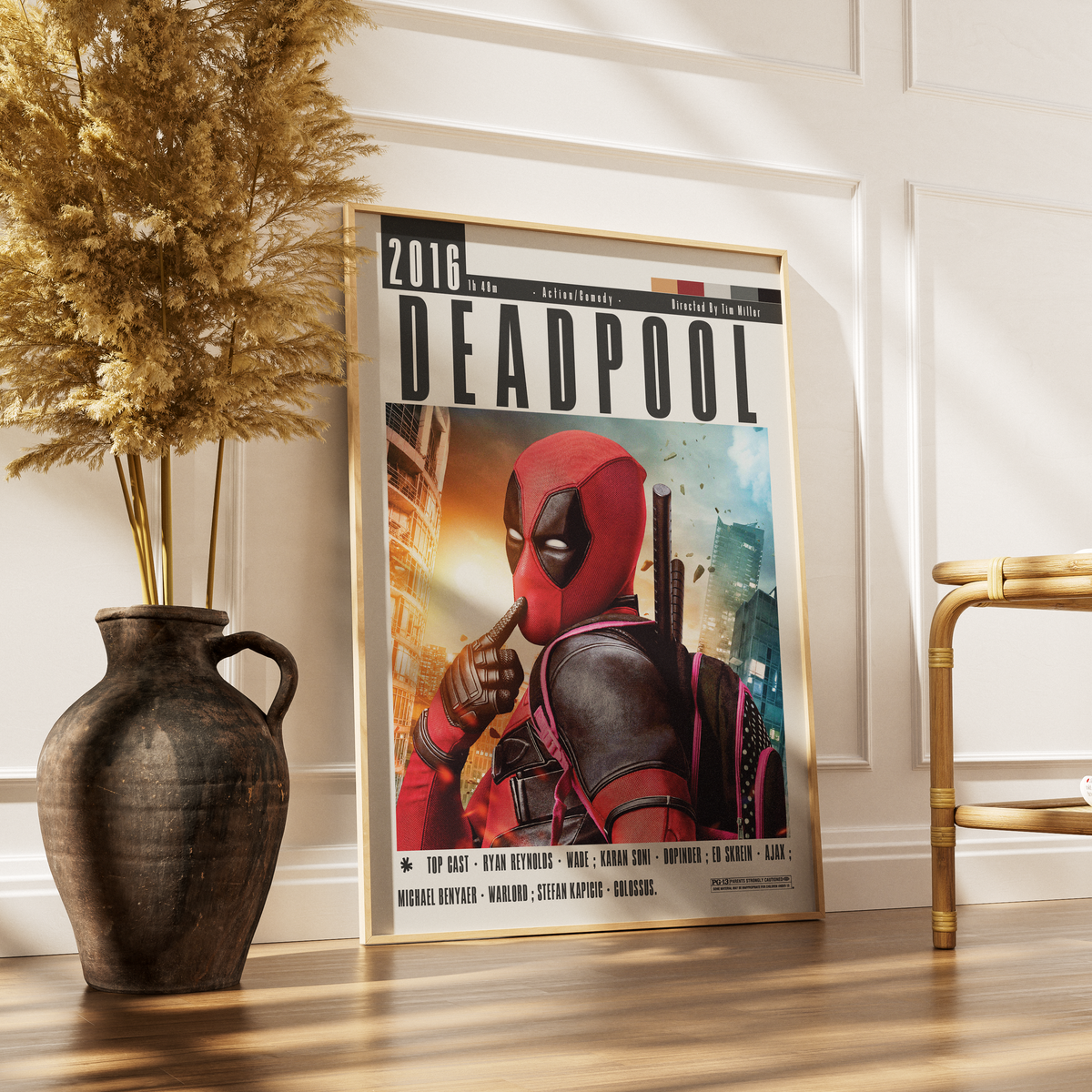 Deadpool 2016 comedy film poster — Ryan Reynolds Wade Wilson Marvel anti-hero wall art print UK