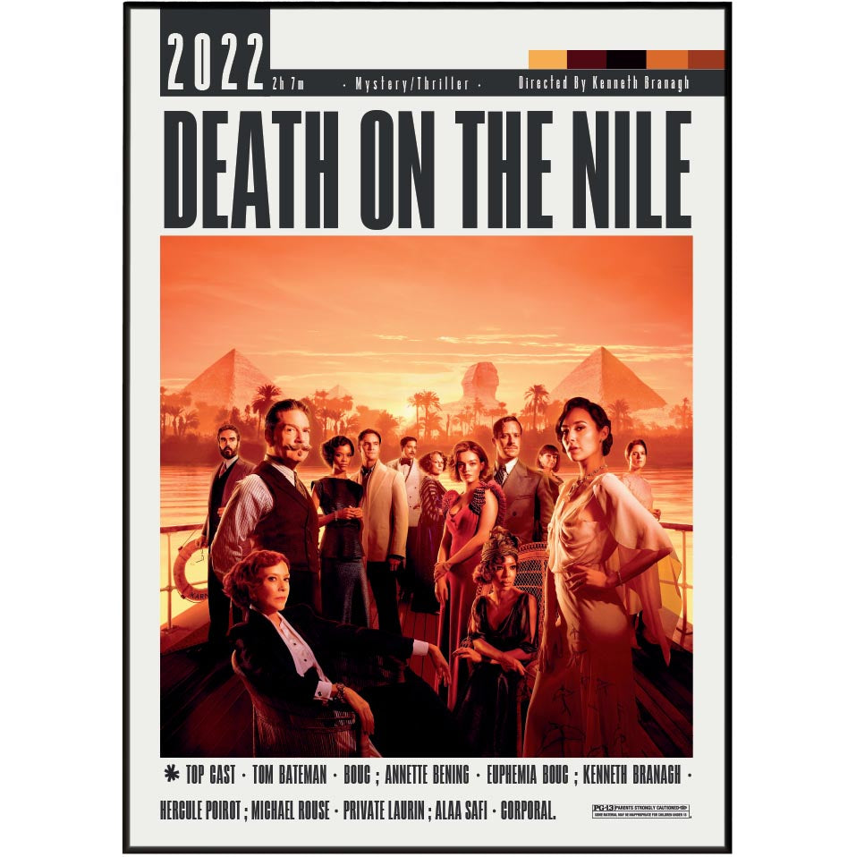 Death on the Nile 2022 minimalist movie poster print – 98types