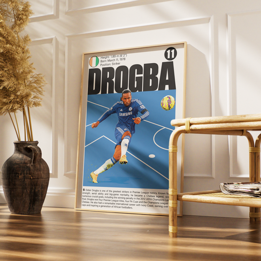 Didier Drogba football poster – Chelsea Striker Legend – 98types