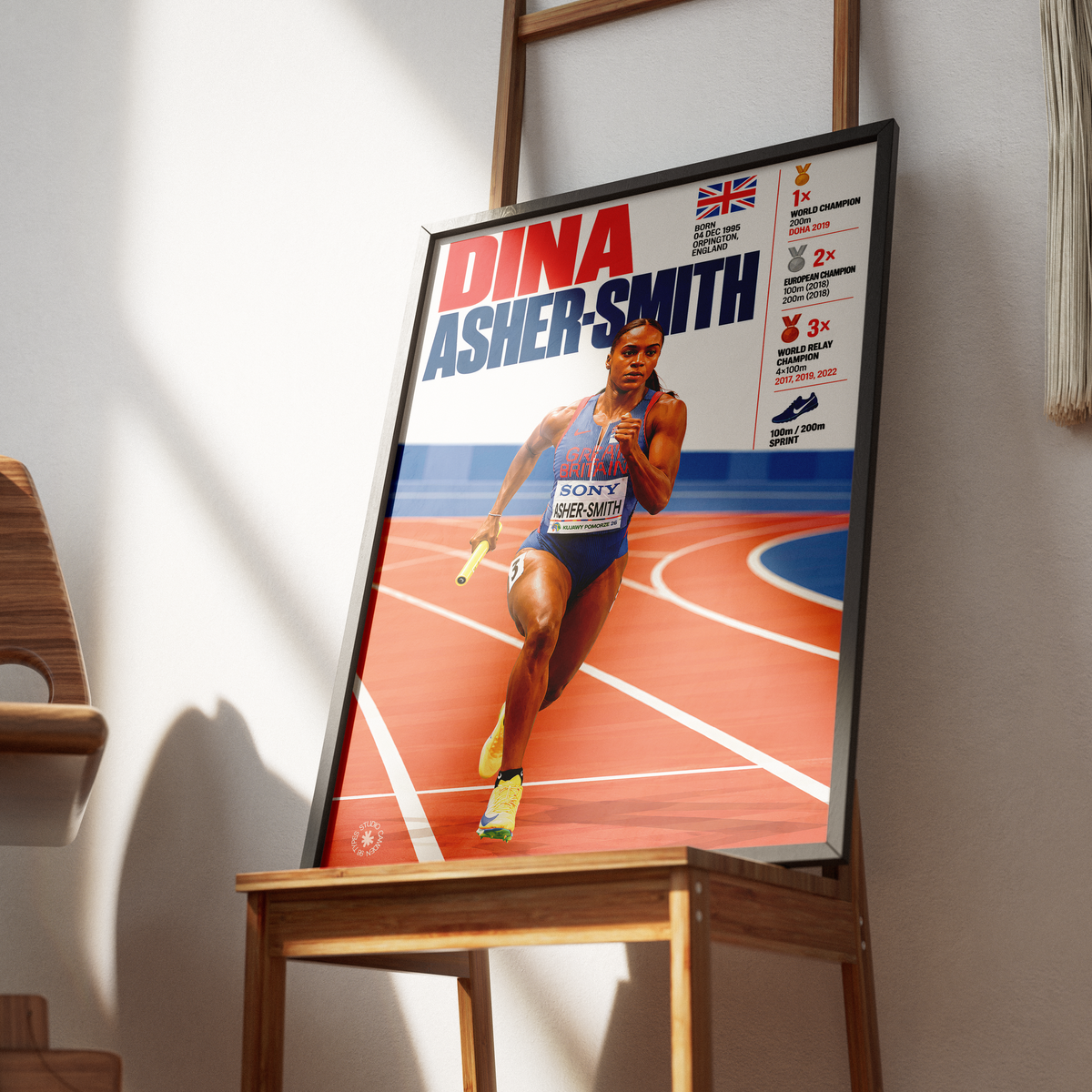 Dina Asher-Smith athletics poster wall art print by 98types