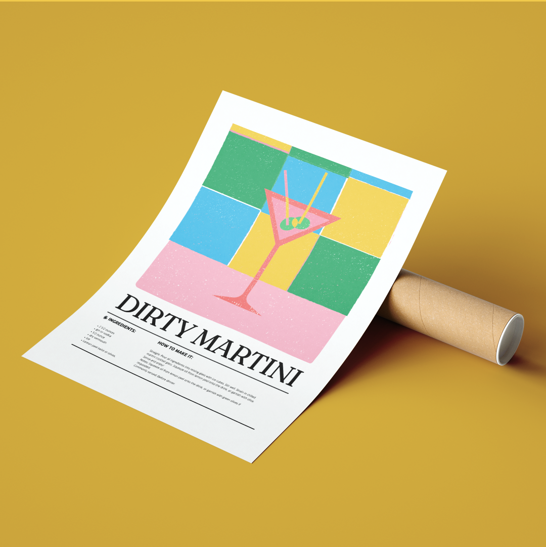 Dirty Martini Cocktail Posters