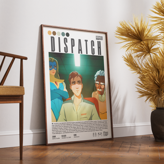 Dispatch video game poster — indie tactical action game wall art print UK