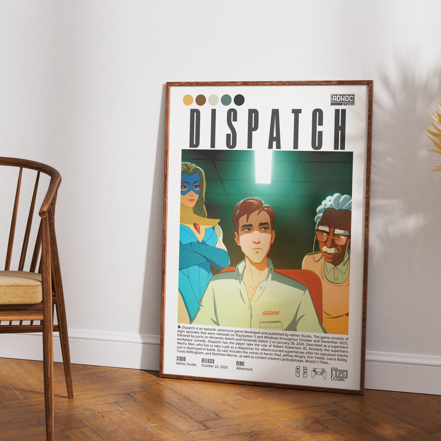 Dispatch video game poster — indie tactical action game wall art print UK
