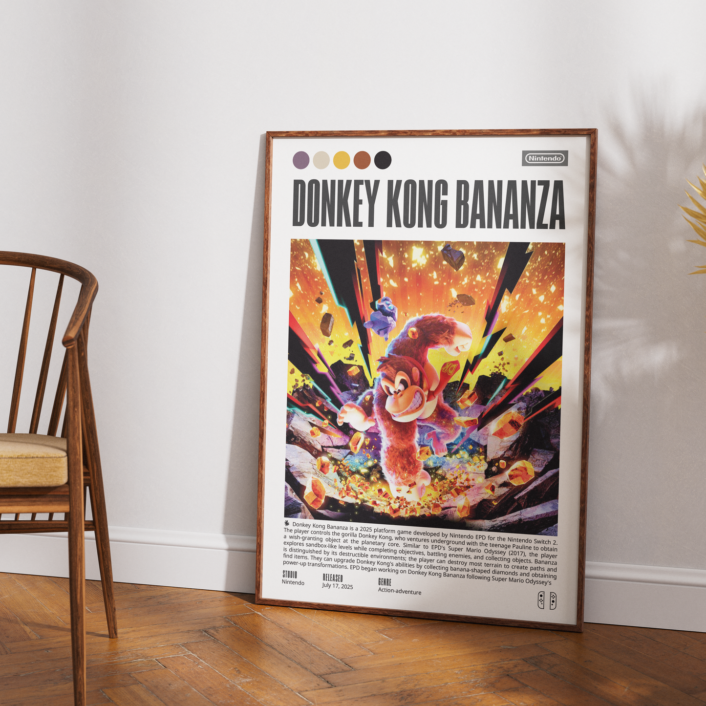 Donkey Kong Bananza 2025 game poster — Nintendo Switch 2 DK wall art print UK