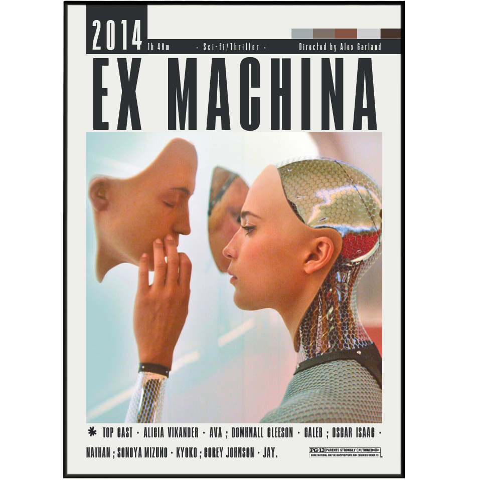 Ex Machina 2014 sci-fi film poster — Alex Garland Ava artificial intelligence wall art print UK