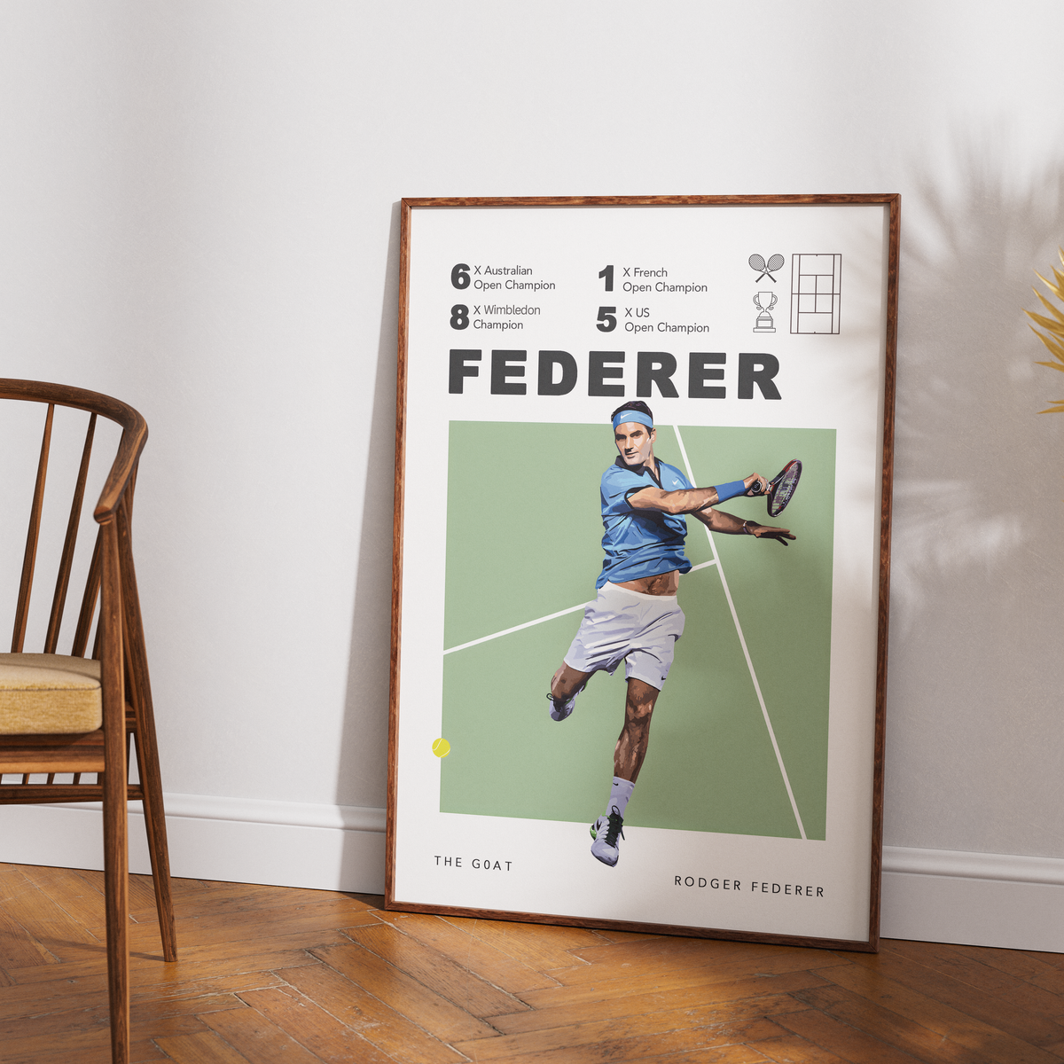 Roger Federer tennis Grand Slam legend poster wall art print UK