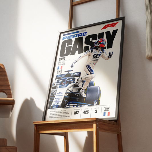 Pierre Gasly French Formula 1 driver poster – F1 wall art by 98types