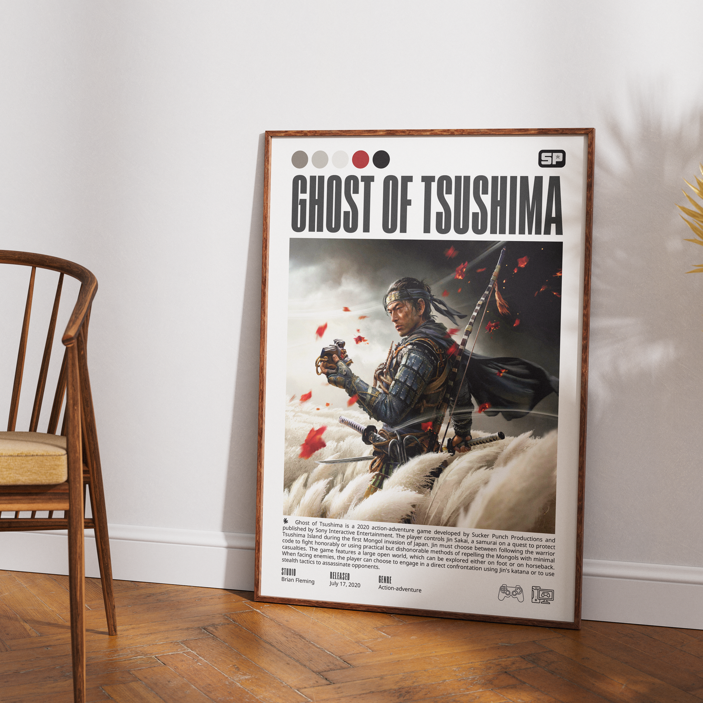 Ghost of Tsushima 2020 game poster — Jin Sakai samurai feudal Japan wall art print UK
