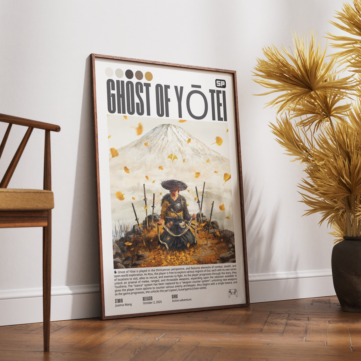 Ghost of Yotei 2025 game poster — Atsu Ezo Hokkaido samurai wall art print UK