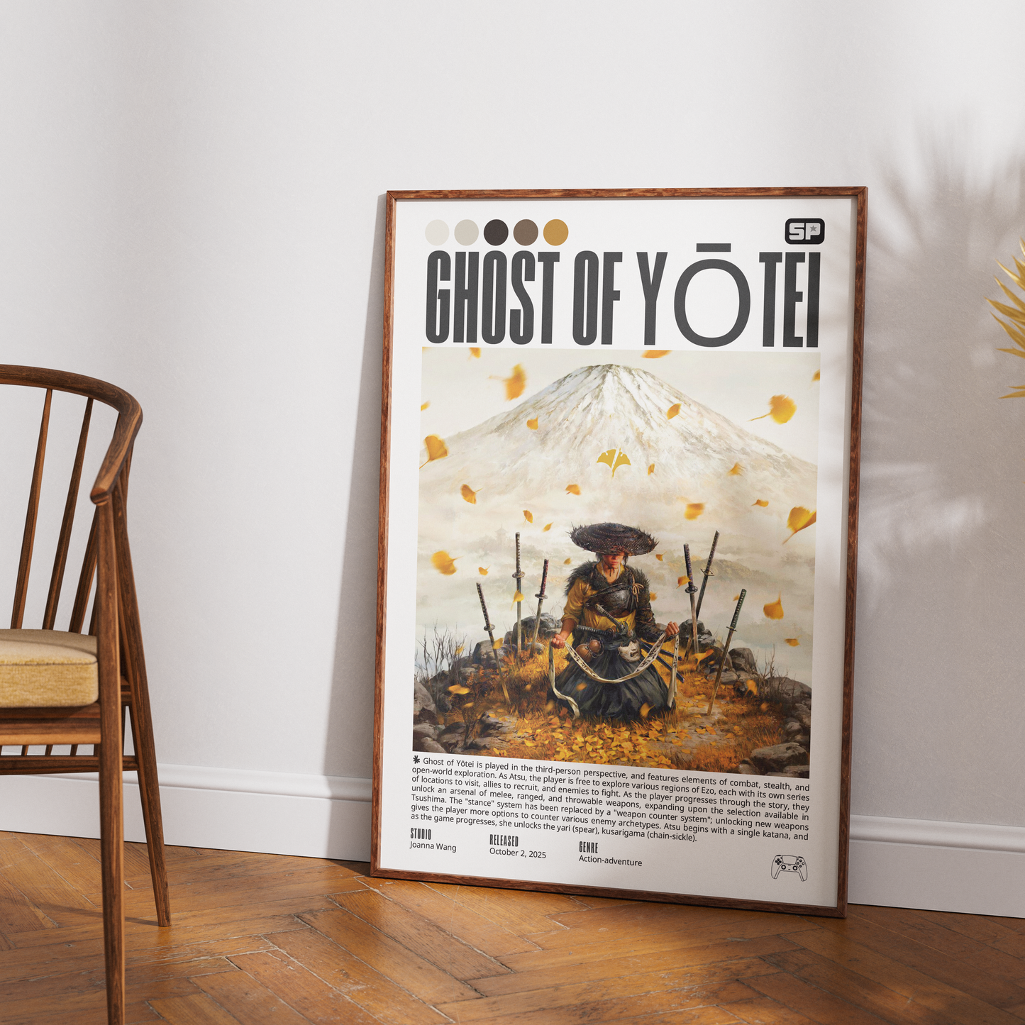 Ghost of Yotei 2025 game poster — Atsu Ezo Hokkaido samurai wall art print UK