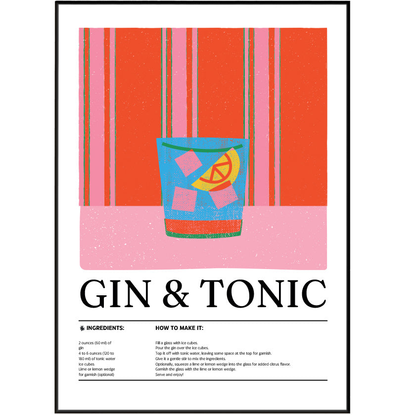Gin & Tonic Cocktail Posters