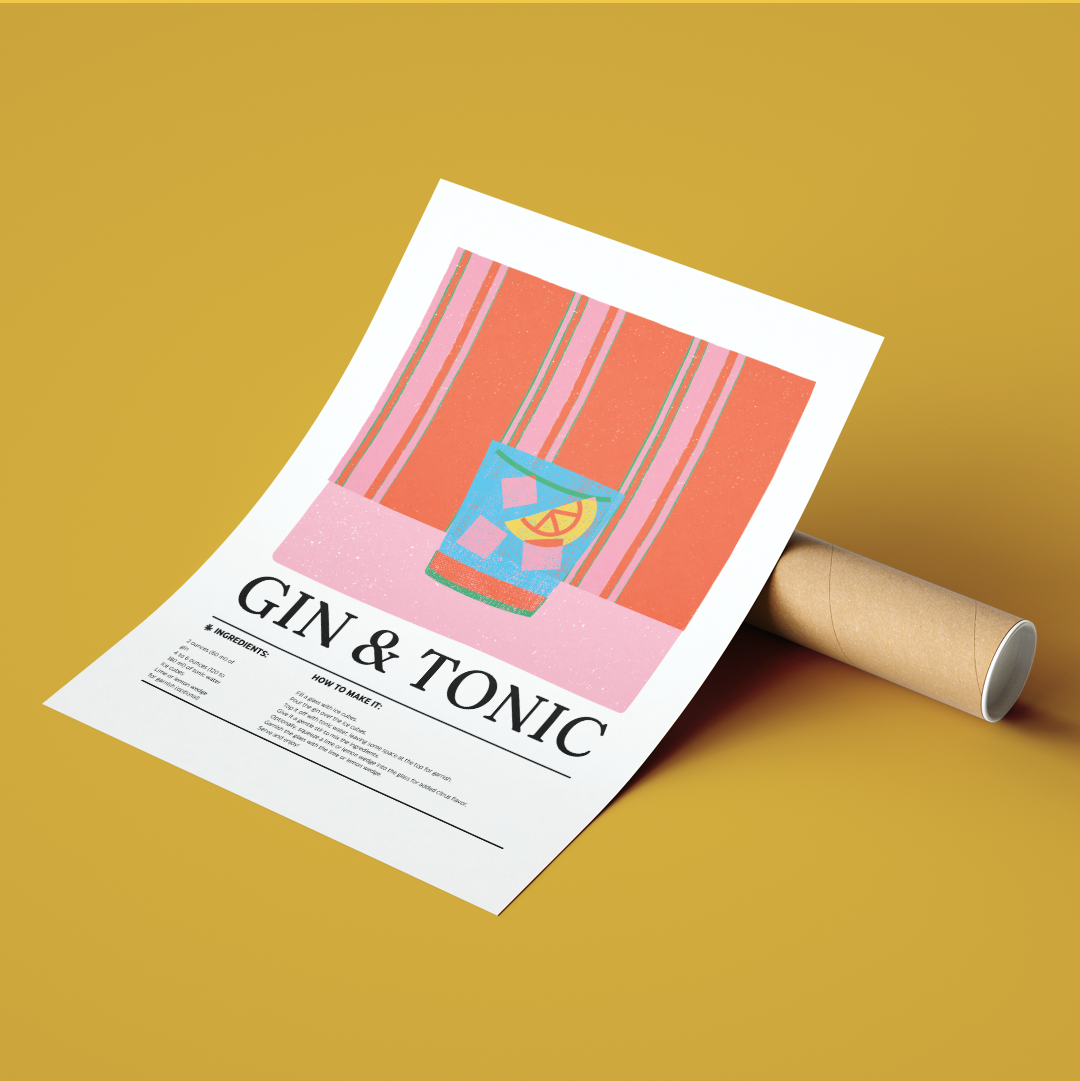 Gin & Tonic Cocktail Posters