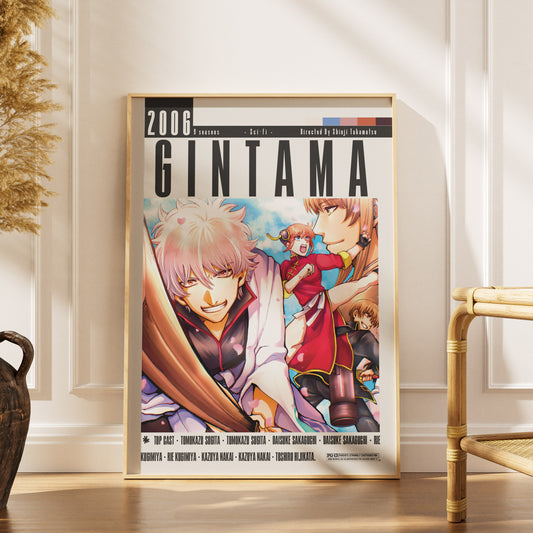 Gintama 2006 anime poster — Gintoki Sakata Edo period comedy wall art print UK