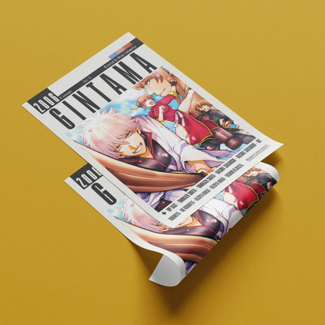 Gintama 2006 anime poster — Gintoki Sakata Edo period comedy wall art print UK