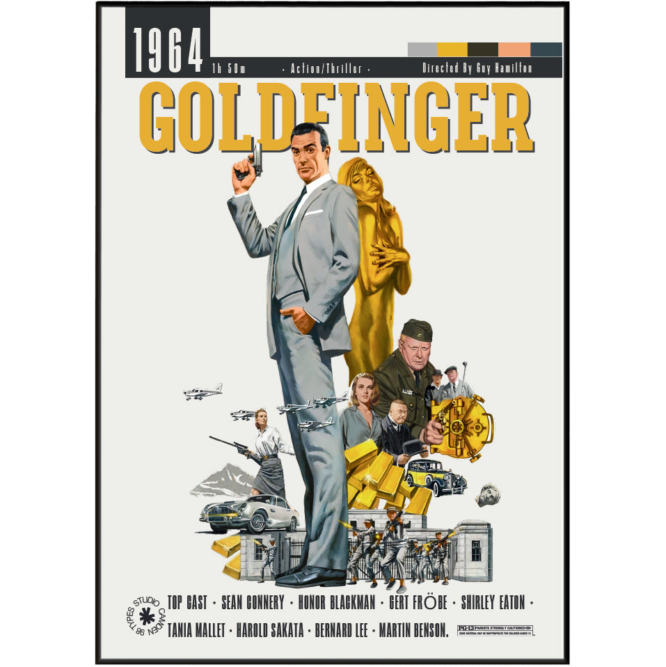 Goldfinger 1964 film poster wall art print by 98types