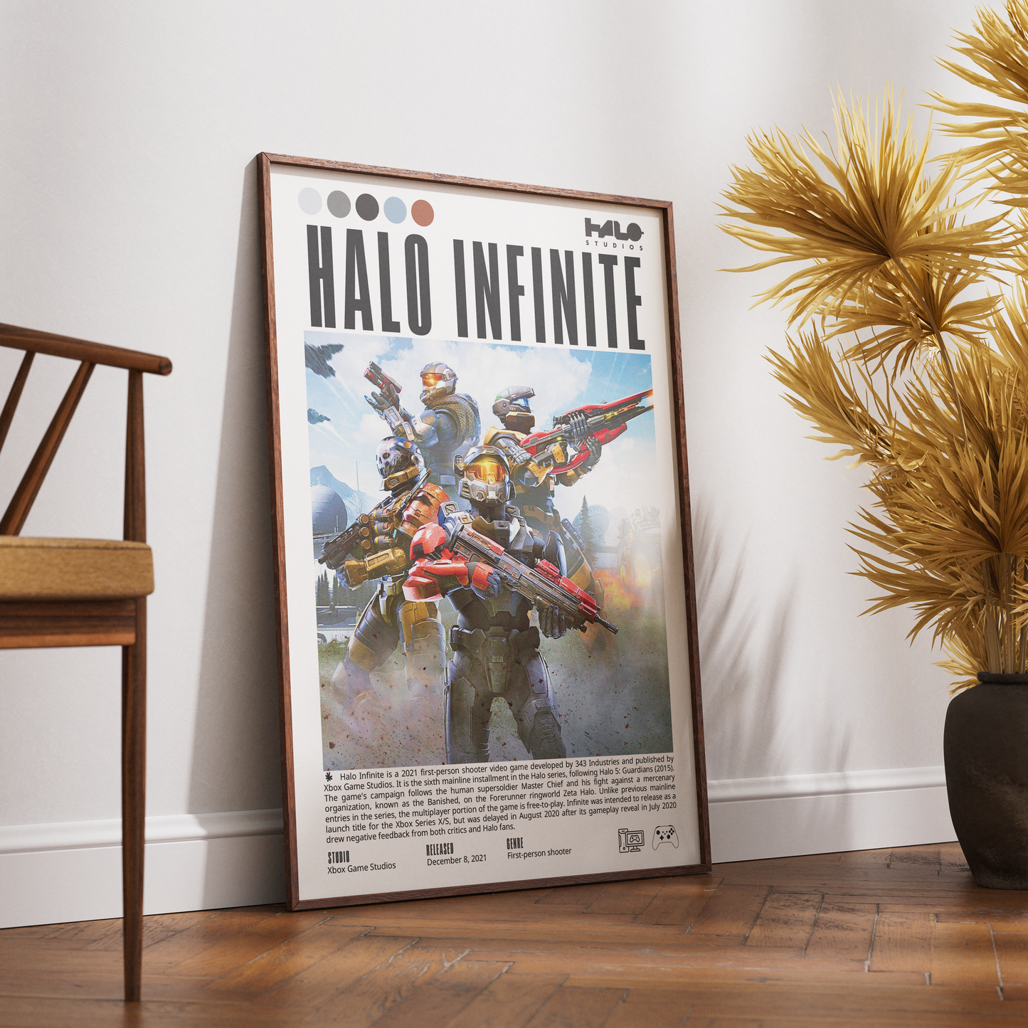 Halo Infinite 2021 FPS poster β Master Chief Banished Zeta Halo grappleshot wall art print UK