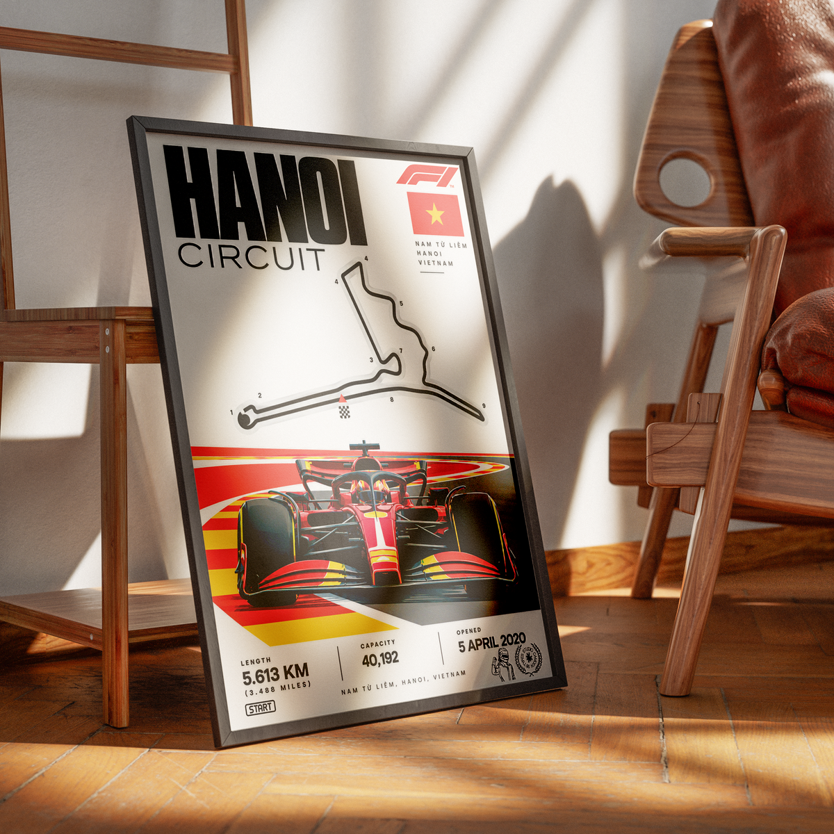 Hanoi Street Circuit Vietnam Grand Prix F1 track poster by 98types