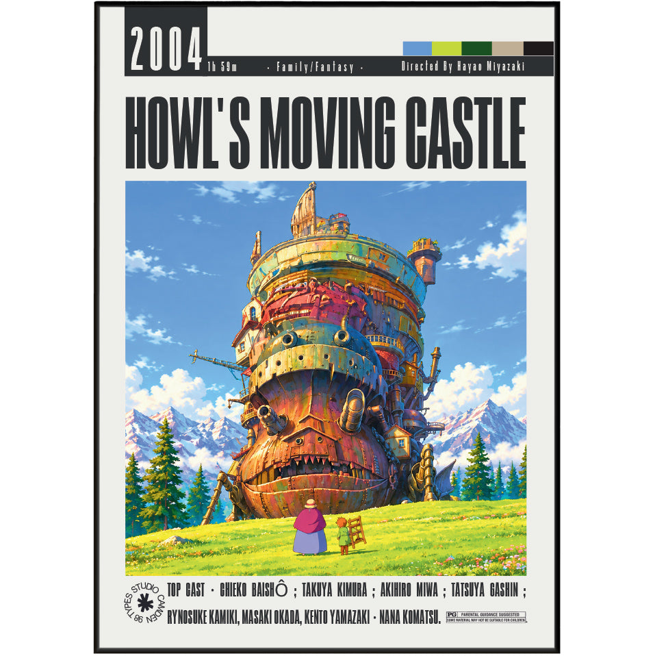 Howl's Moving Castle (2004) Film Poster UK | Studio Ghibli Anime Wall Art Print