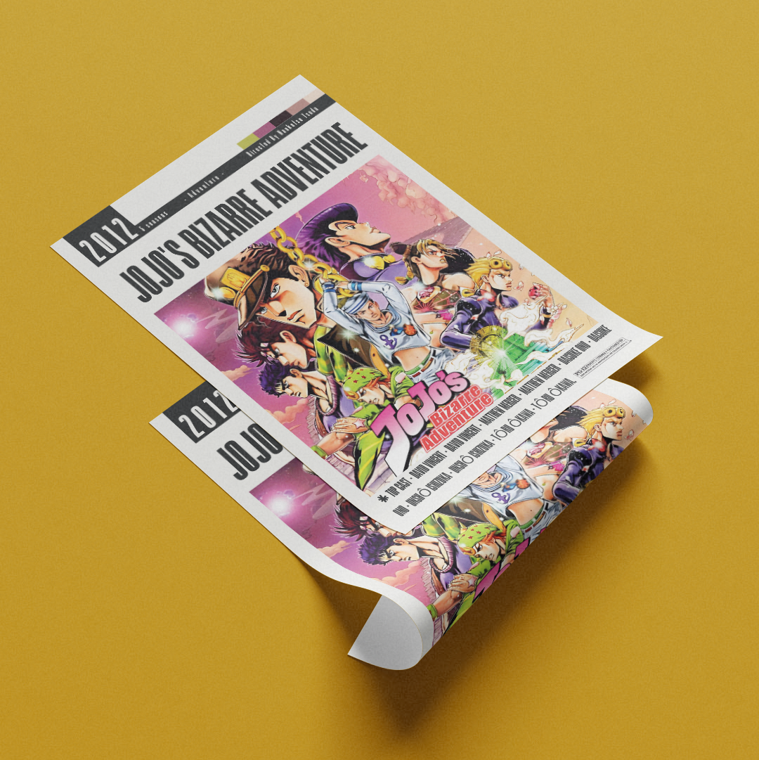 JoJo's Bizarre Adventure 2012 anime poster — Joestar Stand user wall art print UK