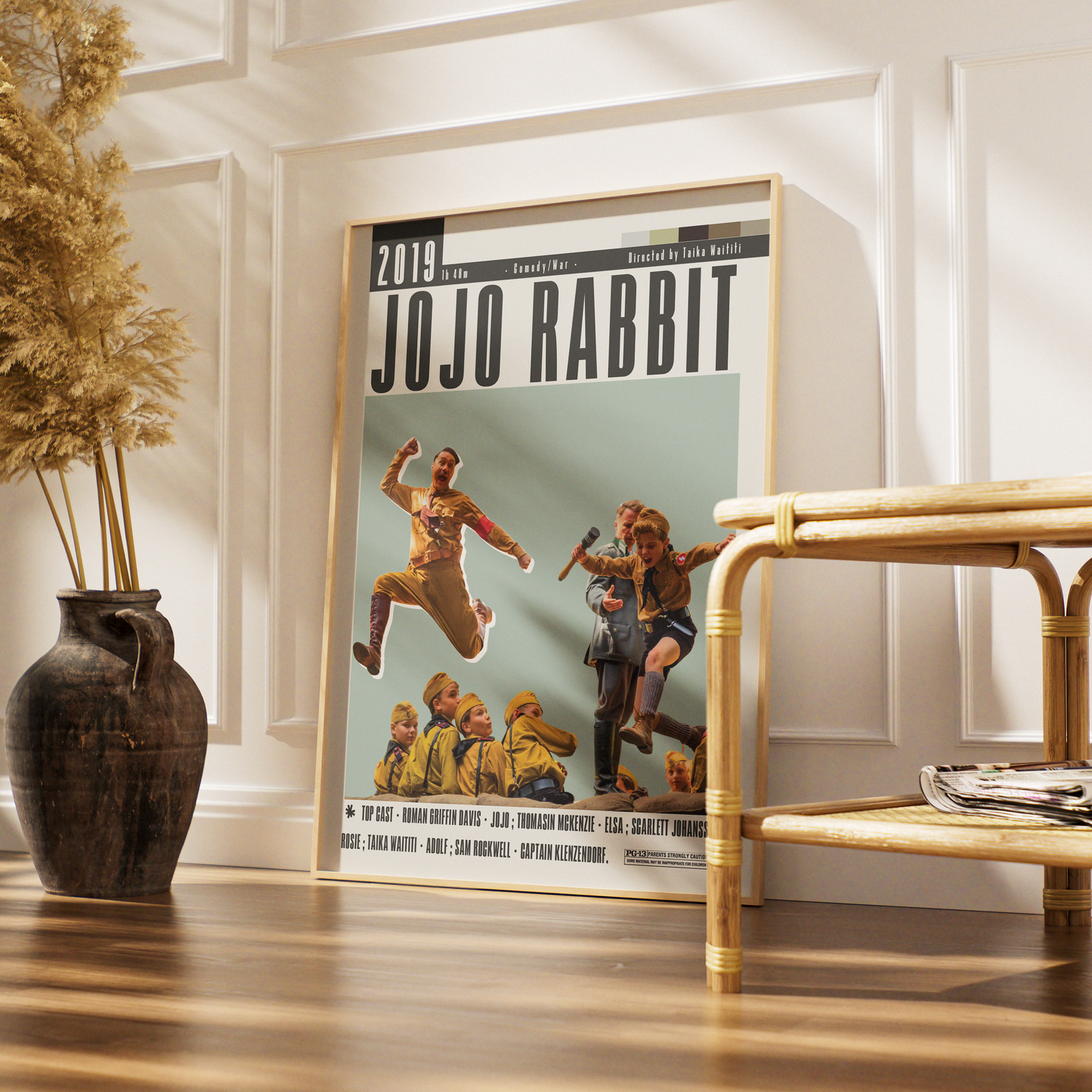 Jojo Rabbit 2019 comedy film poster — Taika Waititi Scarlett Johansson anti-hate satire wall art print UK