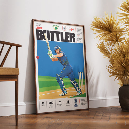 Jos Buttler cricket poster wall art print by 98types